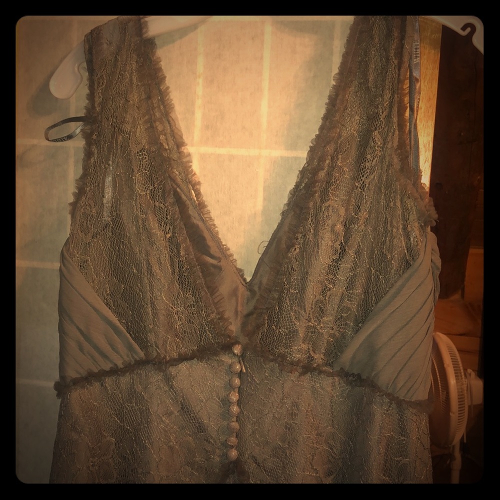 Long dress olive color